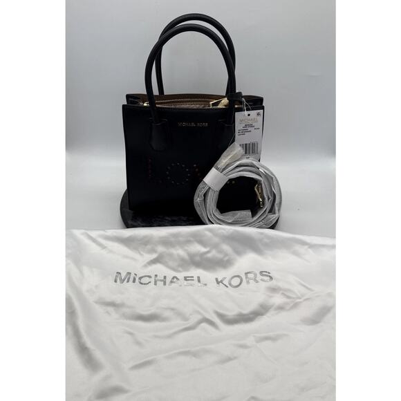 NWT Michael Kors Black Mercer Medium Messenger Purse LOVE Light Up Tested Works - Picture 10 of 15